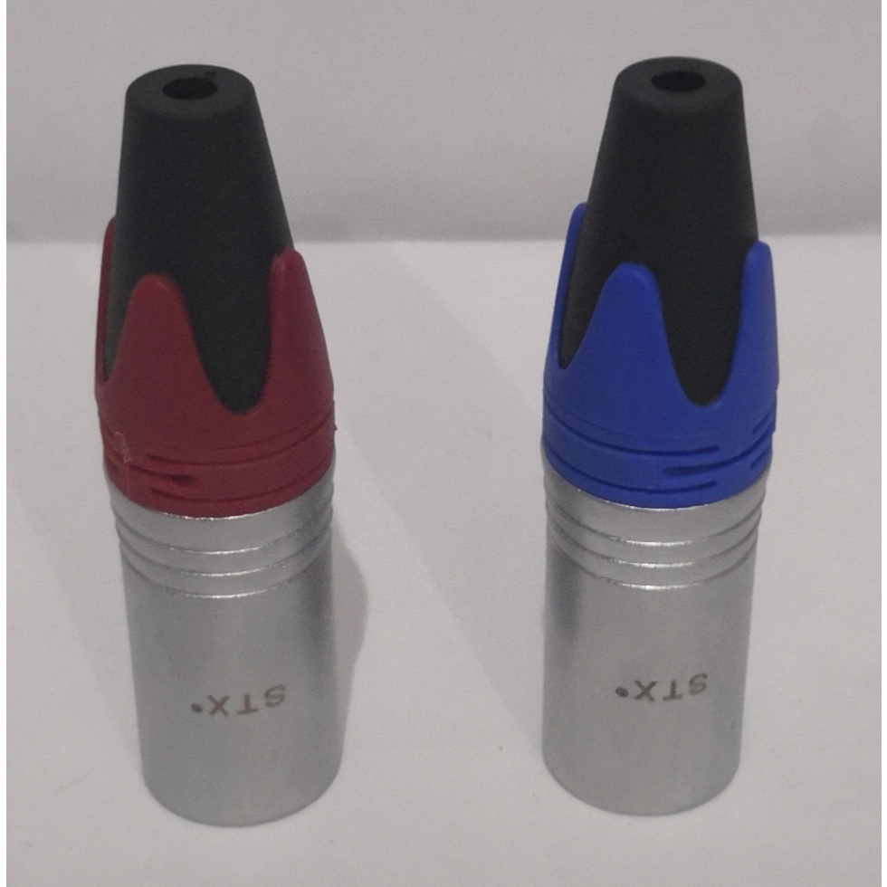 STX - JACK & CONNECTOR : JACK CANON (MALE) XLR 3 PIN WARNA BIRU / MERAH / SOKET CANON XLR (FEMALE) W