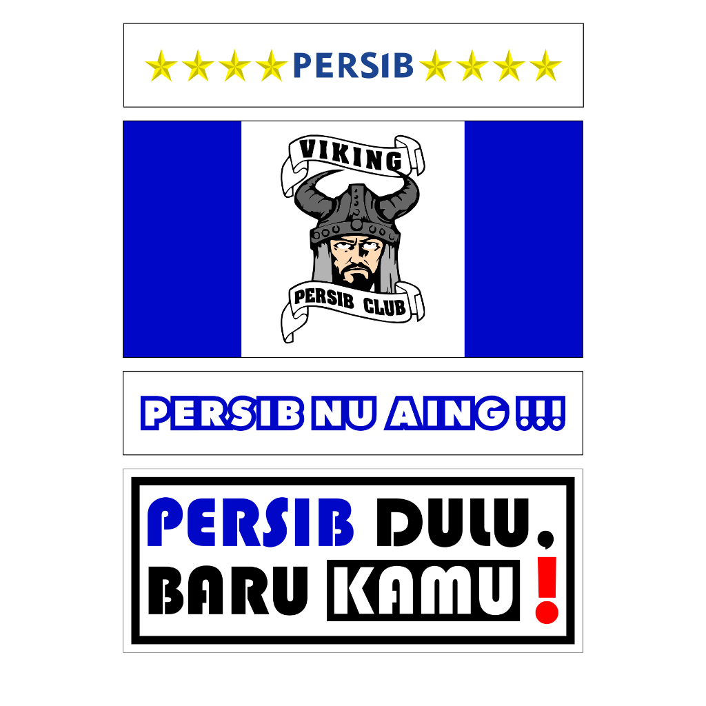 

Stiker pack logo persib campur A5 graftac laminasi