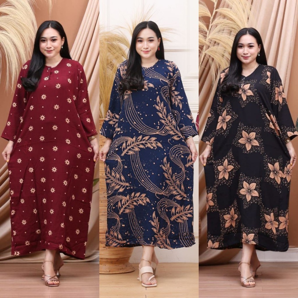 Daster Kencana Ungu Batik - DASTER LENGAN PANJANG MURAH PRODUSEN DASTER ABSTRAK REMEKAN PEKALONGAN