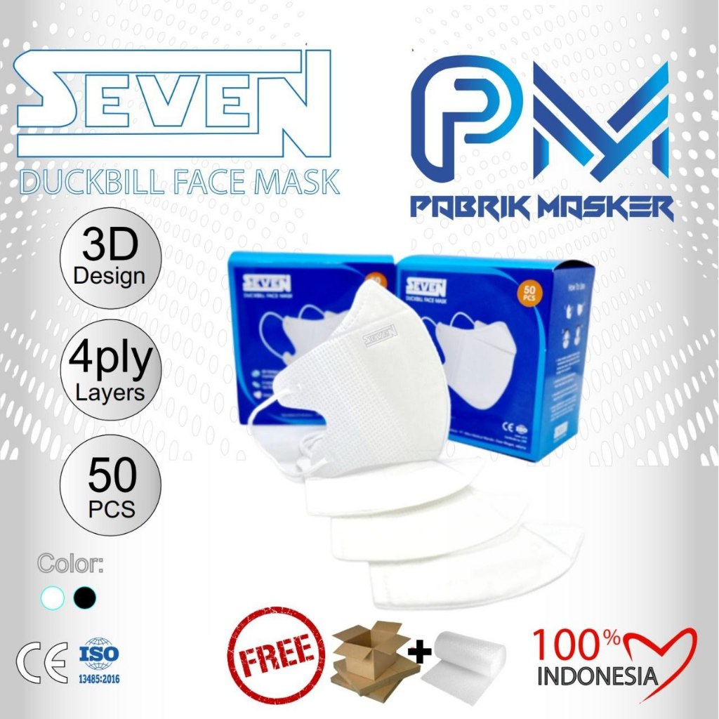 Masker Duckbill Seven 4ply Medis Surgical Kemenkes 50pcs