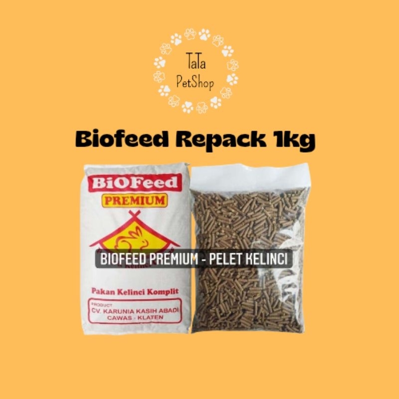 Biofeed repack 1kg makanan kelinci|Biofeed pelet kelinci|Pakan kelinci repack