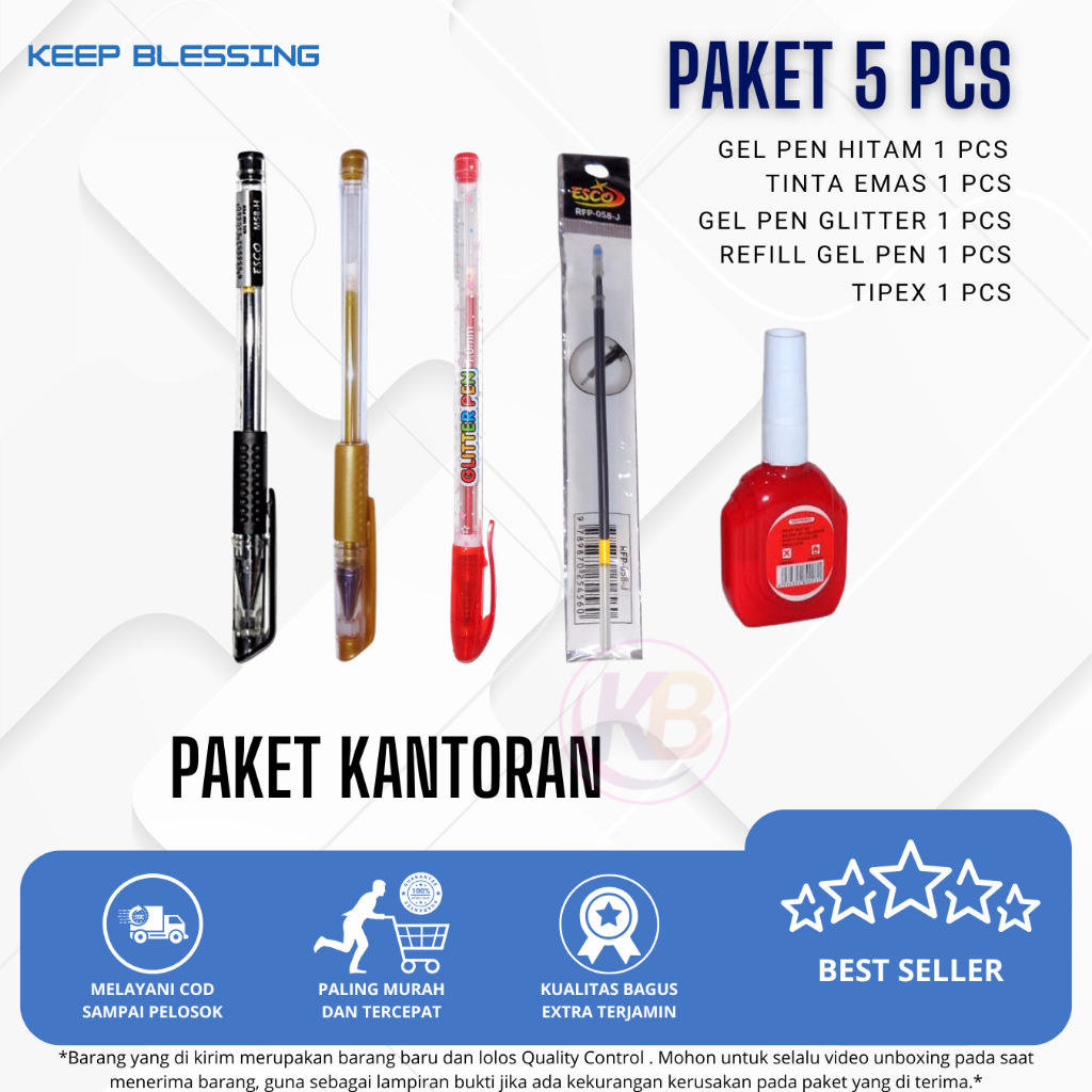 

PROMO MURAH / Paket Pulpen Murah 1 Set + Correction Tape (5 Model) / Bolpen Gel / Cod / Duta Gemilang