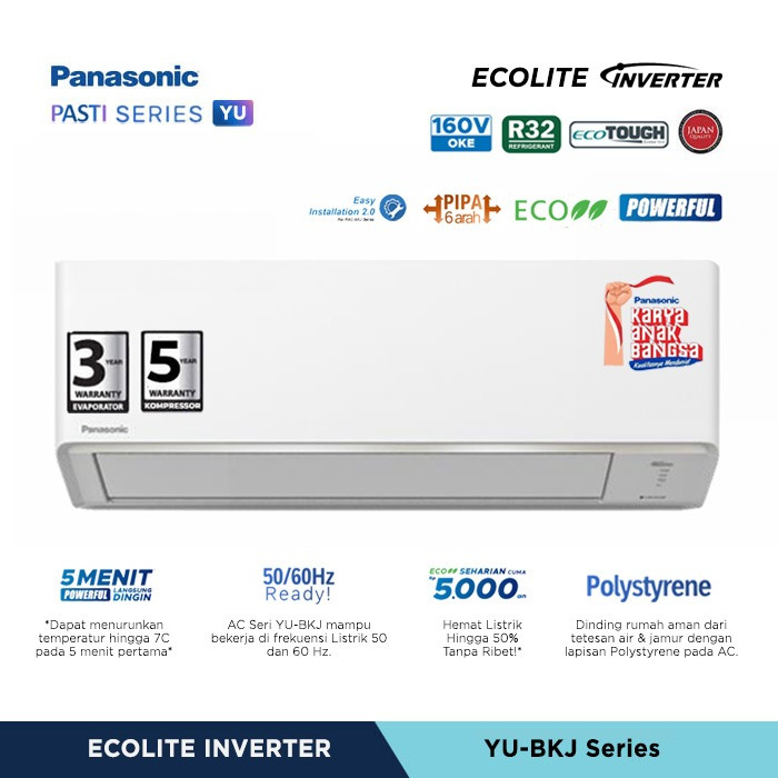 AC PANASONIC YU5BKJ AC 1/2 PK Ecolite Inverter 0.5 PK