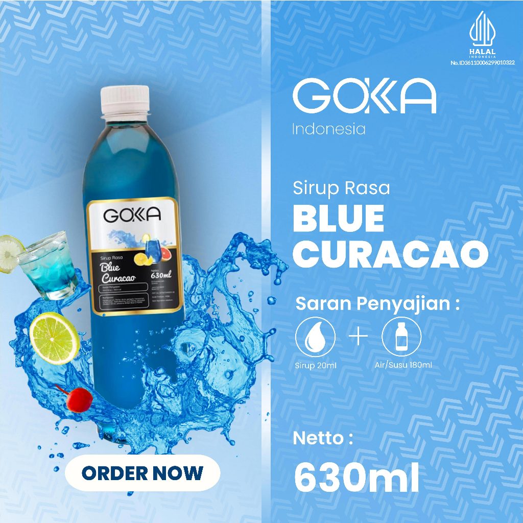 

Sirup Gokka Blue Curacao / Minuman Syrup Gokka Rasa Blue Curacao 630ml
