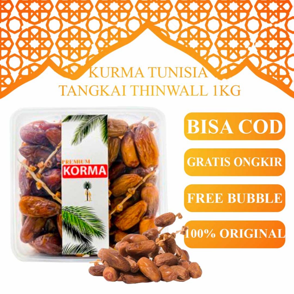 

Kurma Tunisia Tangkai 1KG Thinwall