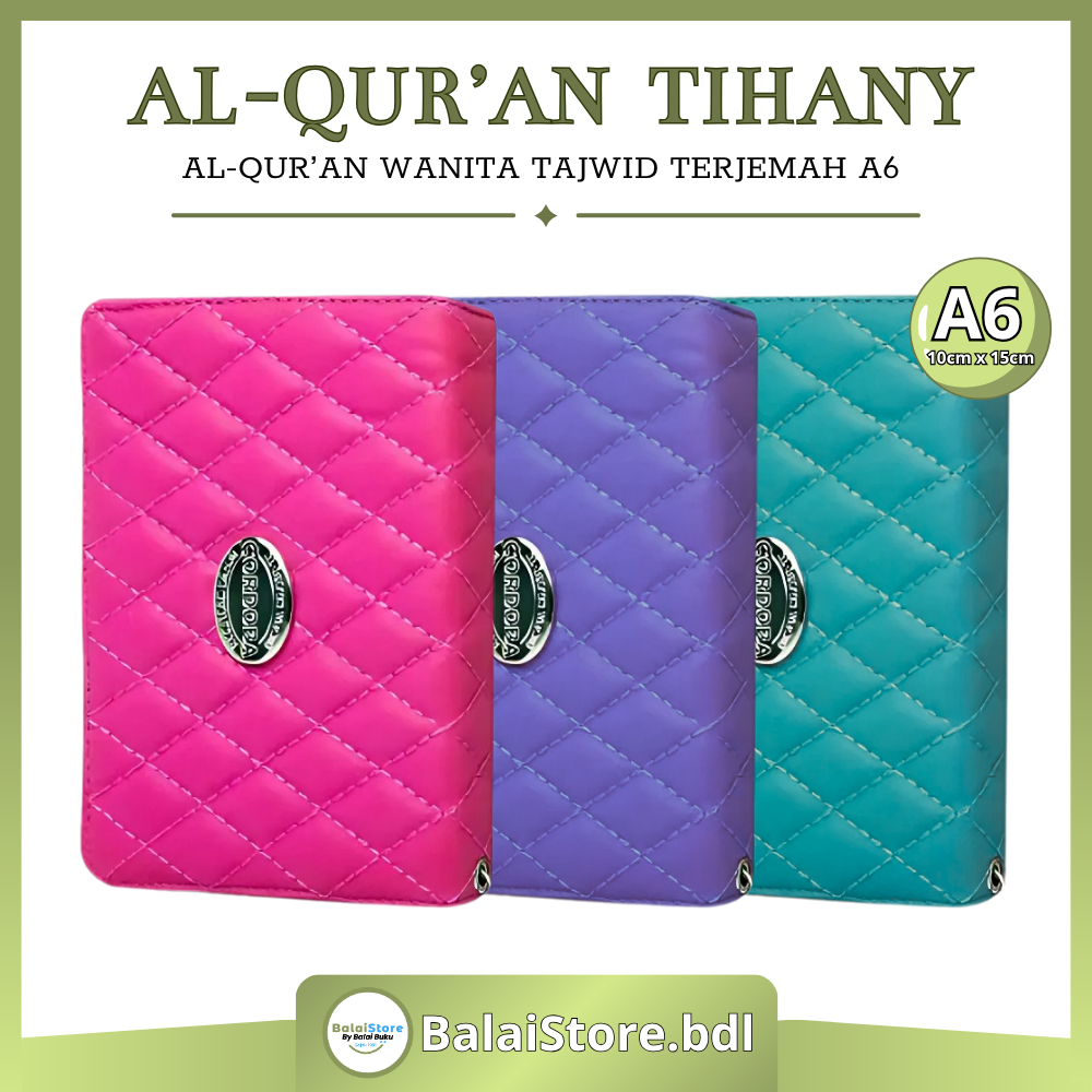 Al Quran Tihany A6 Terjemah Resleting Tajwid Warna Cover Muslimah Alquran Wanita A6 Resleting Latin