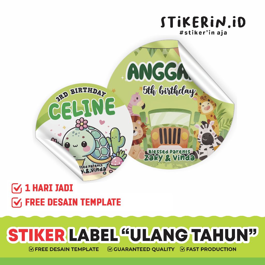 

Cetak Custom Stiker Ulang Tahun Souvenir Birthday Free Custom Nama Sticker Bento Birthday