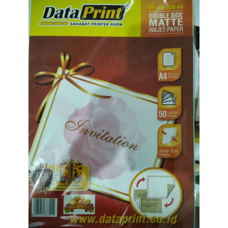 

Kertas Foto A4 Data Print Double Side Matte Inkjet Paper 220GSM