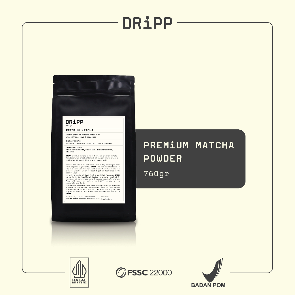Bubuk Matcha 760gr untuk Minuman Usaha HORECA Rasa Teh Hijau