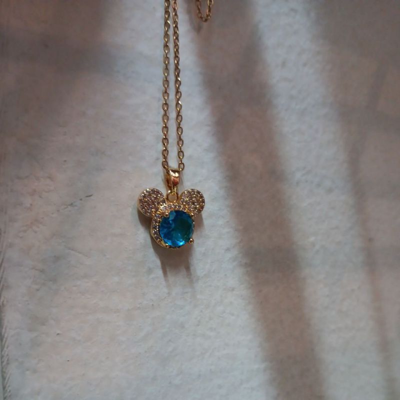 Kalung Mickey Biru Permata Disney