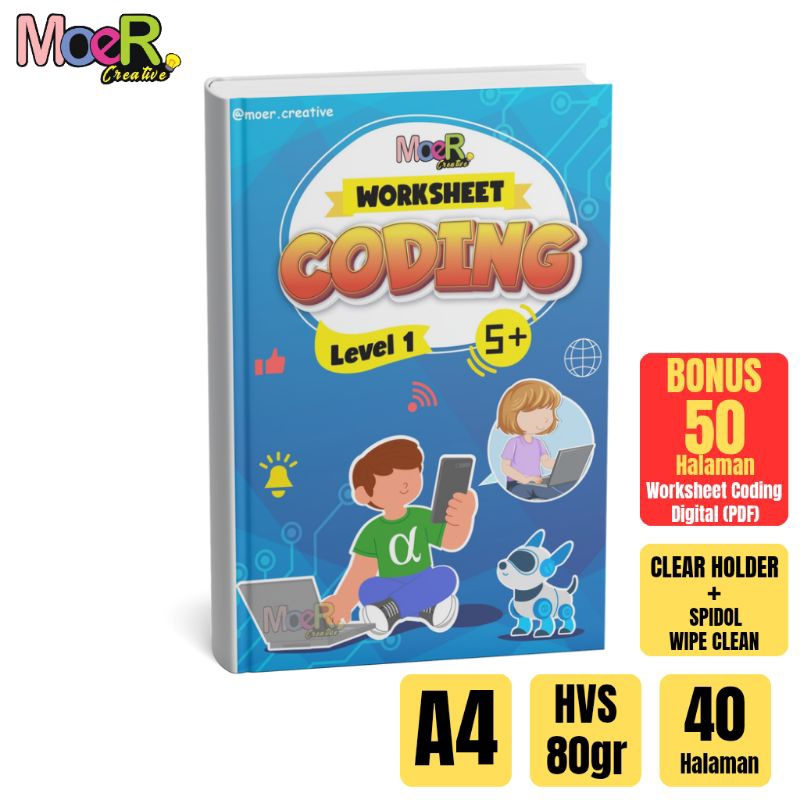 

Worksheet Coding For Kids Level 1 A4 Wipe Clean 40 Halaman Untuk Anak Usia 5 6 7 Tahun TK SD