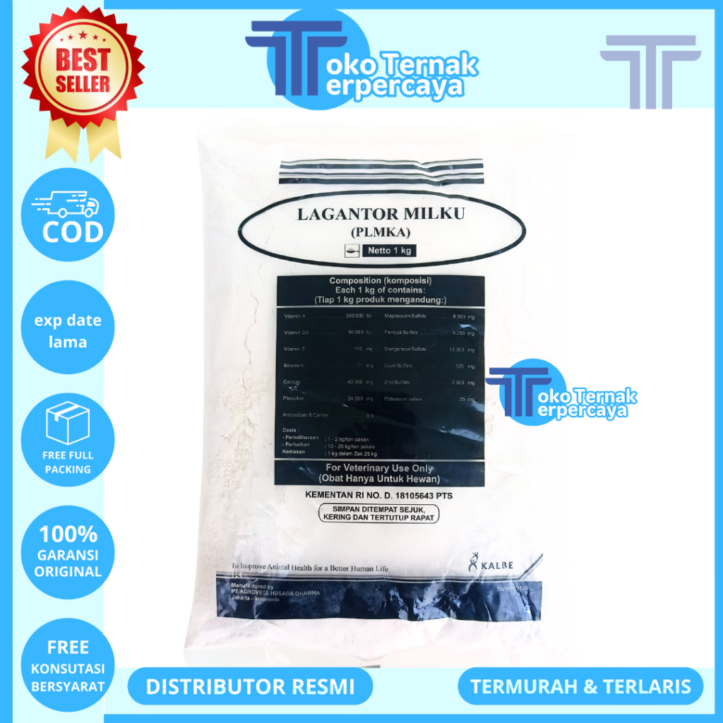 LAGANTOR MILKU 1 KG - Premix Sapi Peningkat Produksi Susu & Pertumbuhan Sapi Kambing Perah