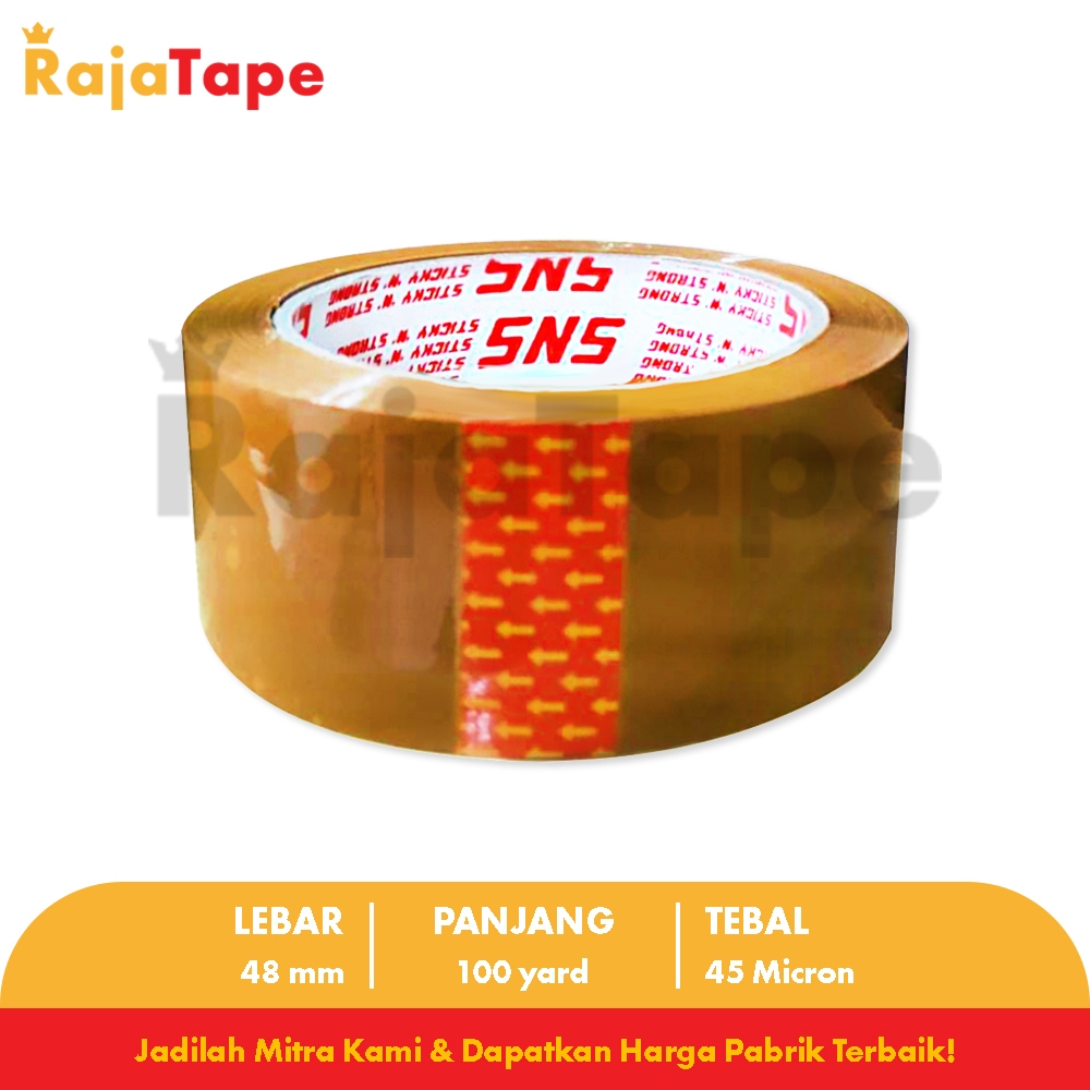 

Promo KHUSUS SAMEDAY / INSTANT (1 Karton) Lakban Bening / Coklat 100 Yard x 48 Mm x 45 Mic Sticky N