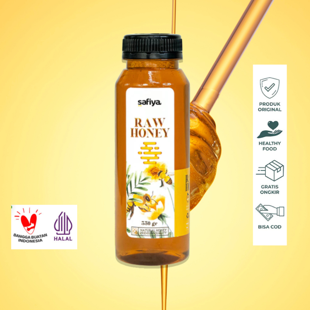 

Madu Murni Asli 100% Tanpa Campuran - Multiflora Raw Honey Premium Safiya