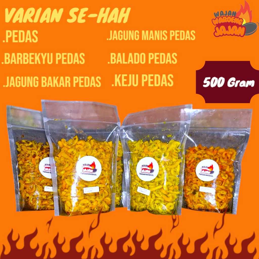 

Makaroni Cikruh 500 Gram All Varian Rasa Pedas Manis Asin Sehah