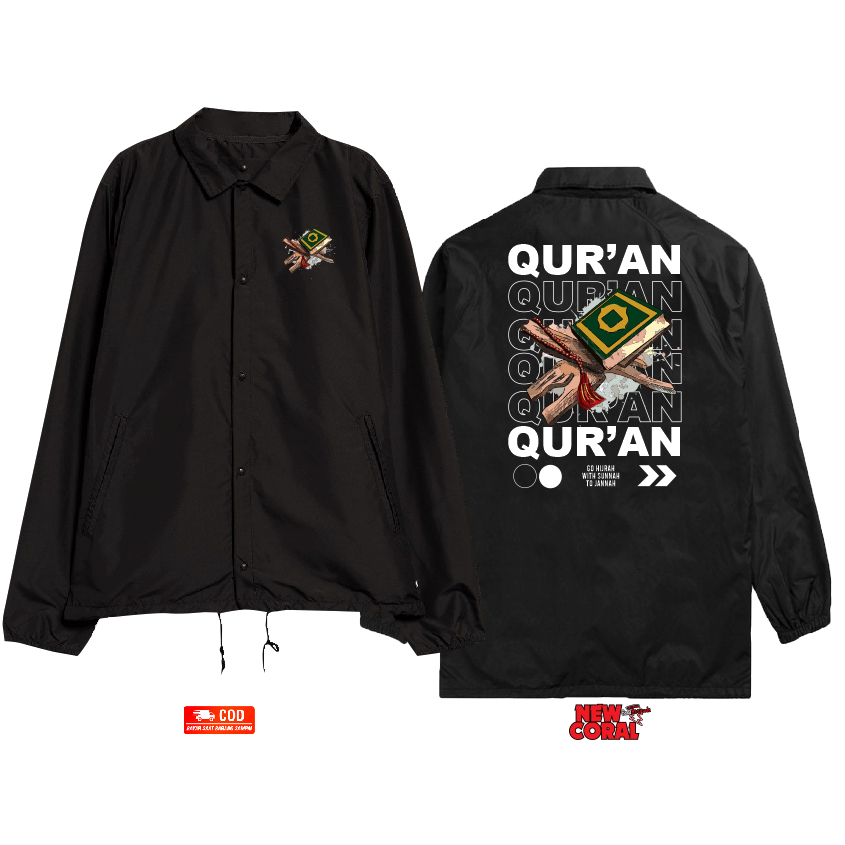 Jaket coach windbreaker Islam Muslim Qur'an bahan waterproof kualitas distro termurah