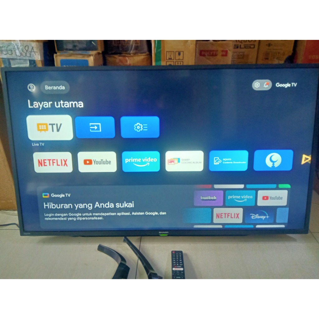Google TV Sharp 42IN FullHD Youtube,Wifi,Netfli,Bluetoht,PlayStroe,+Digital Kondisi muwlus 95% seper