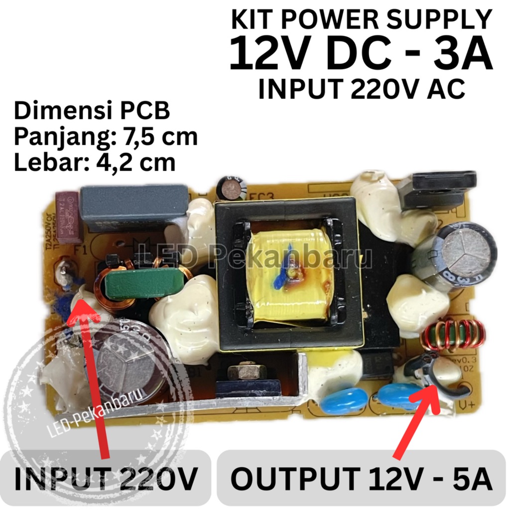 POWER SUPPLY / PCB SMPS 12V DC 3A INPUT 110V - 220V AC ADAPTOR SWITCHING