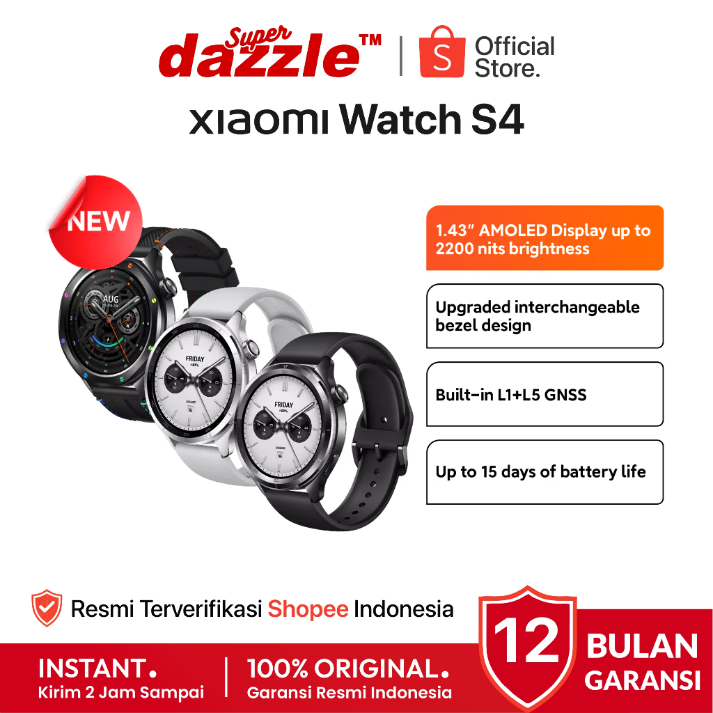 XIAOMI Watch S4 Smartwatch Original Resmi Official Store Ori Jam Tangan Smart Band Pria Wanita