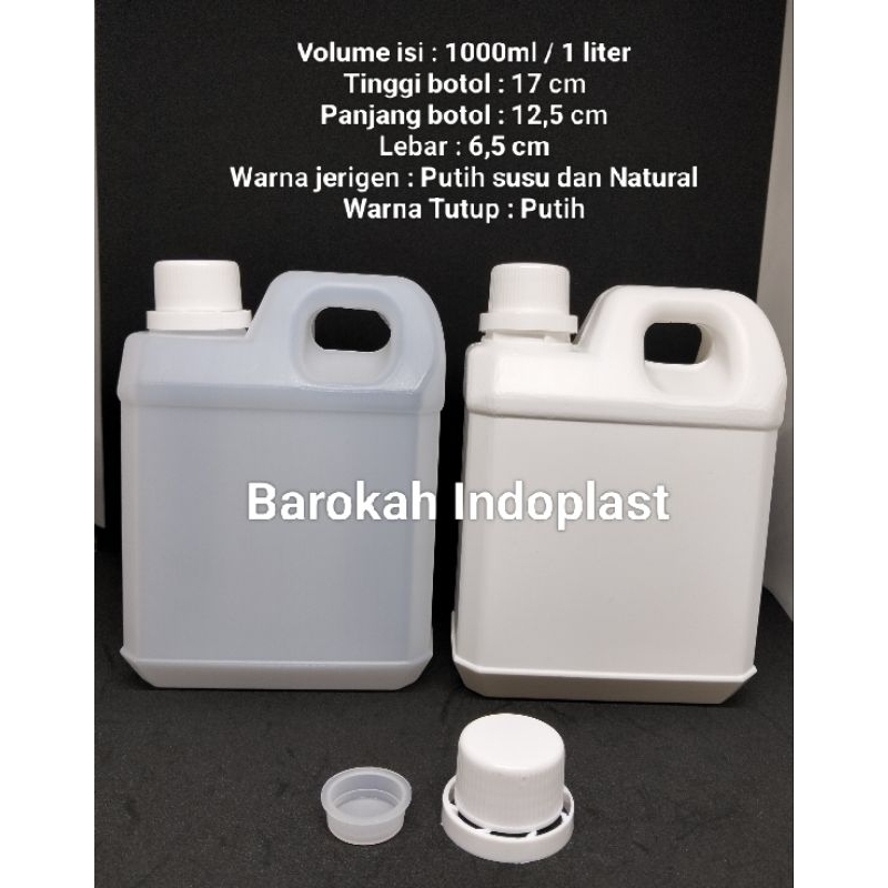 Jerigen 1 liter BP / Jerigen 1 Liter Kotak Pendek HDPE