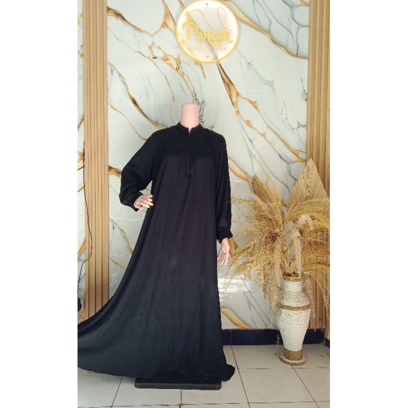 Gamis hitam rayon premium tebal