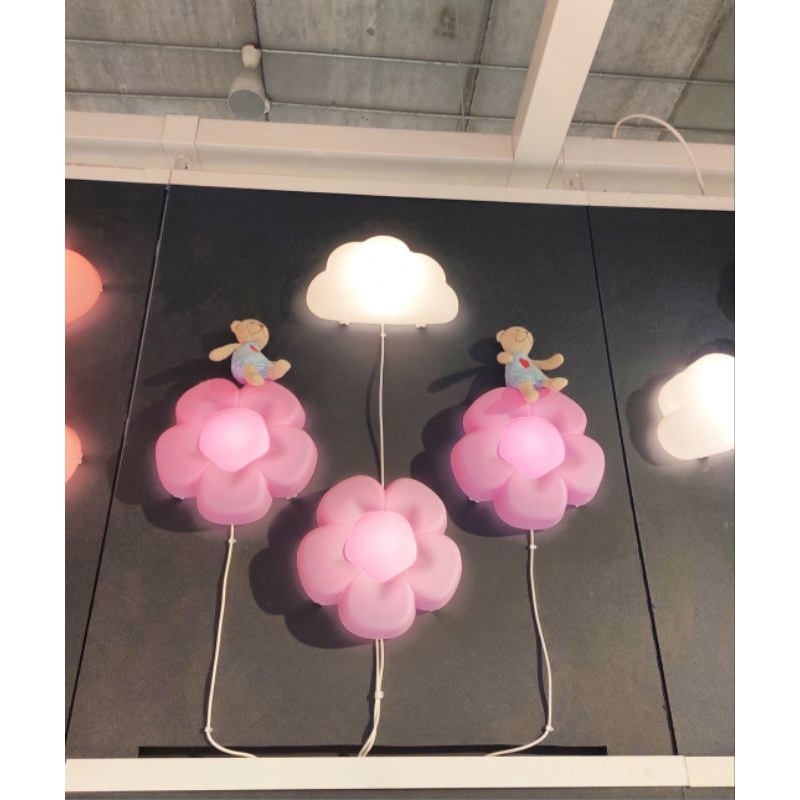 LAMPU DINDING ANAK BUNGA PINK