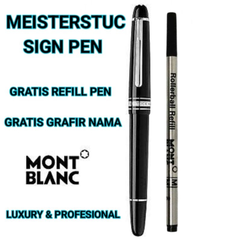

Pulpen Mewah Branded Monblnc Meisterstuc Profesional Pen Free Refill Gratis Grafir Nama Dan Box Exlusive