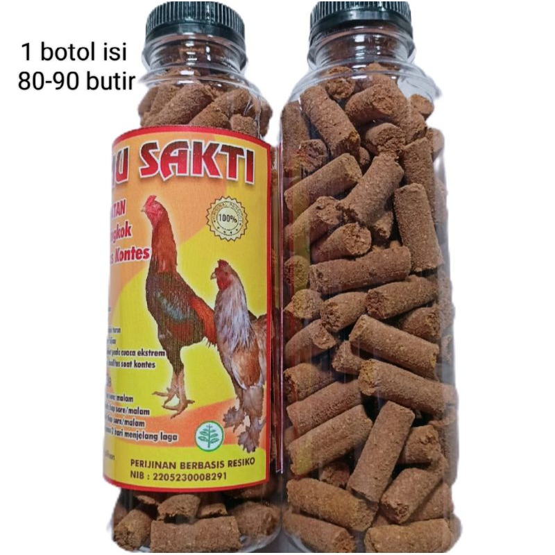 Jamu ayam bangkok ayam hias jamu ayam rawatan aduan 1 botol isi 80-90 butir, herbal ( jamu sakti)