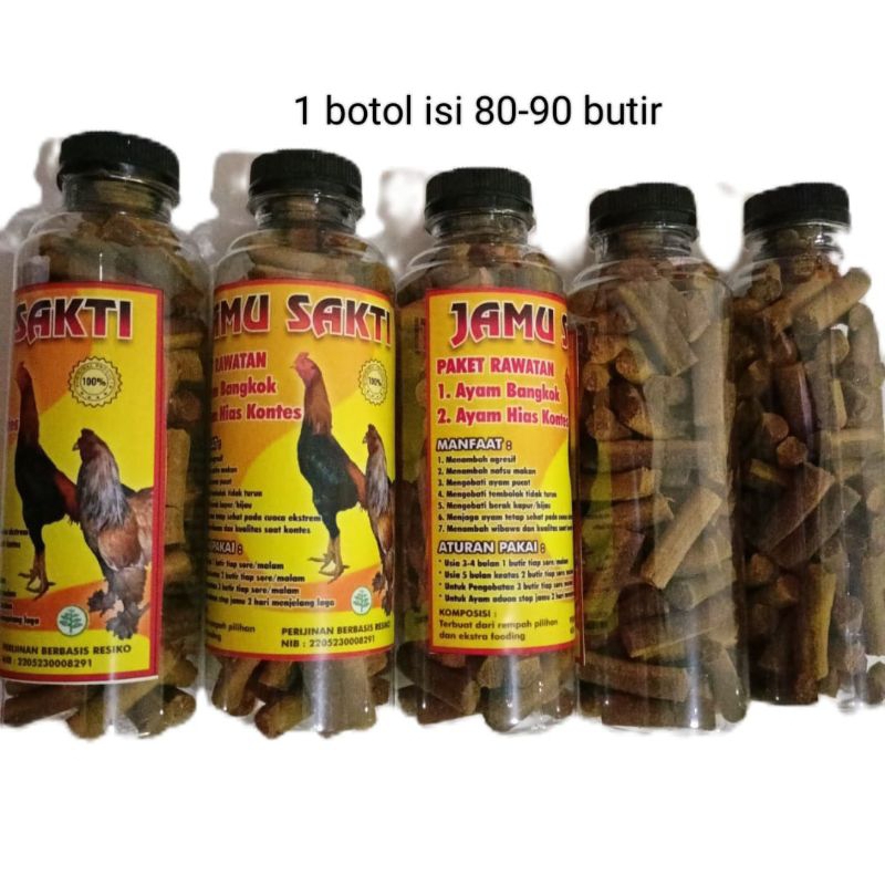 Jamu ayam bangkok ayam hias 1 botol isi 80-90 butir jamu ayam rawatan aduan, herbal jamu sakti