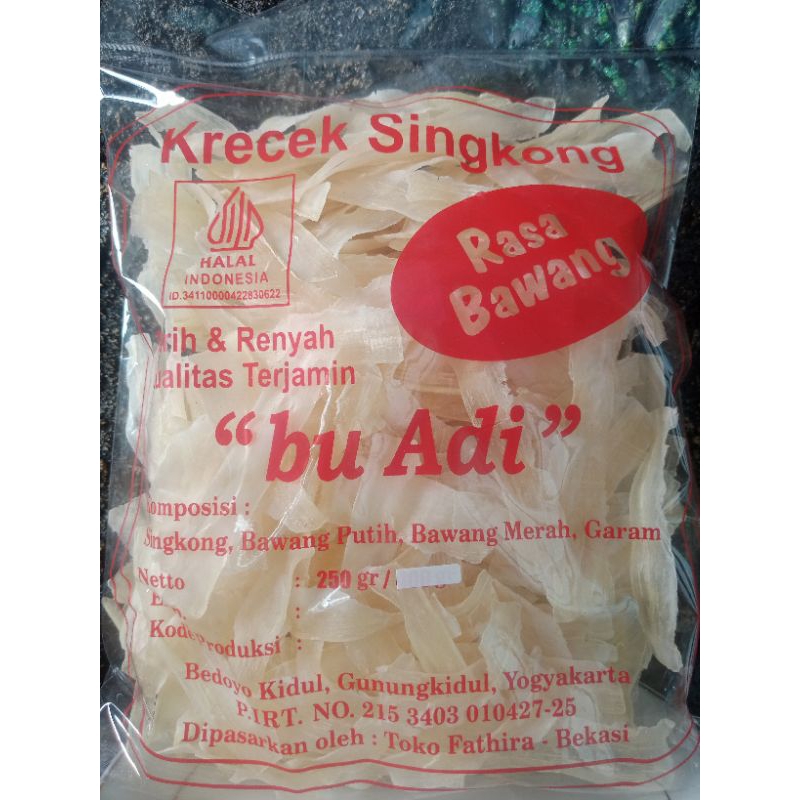 

Krecek Singkong Bu Adi 250gram Tersedia Kemasan Masih Mentah 250 gram