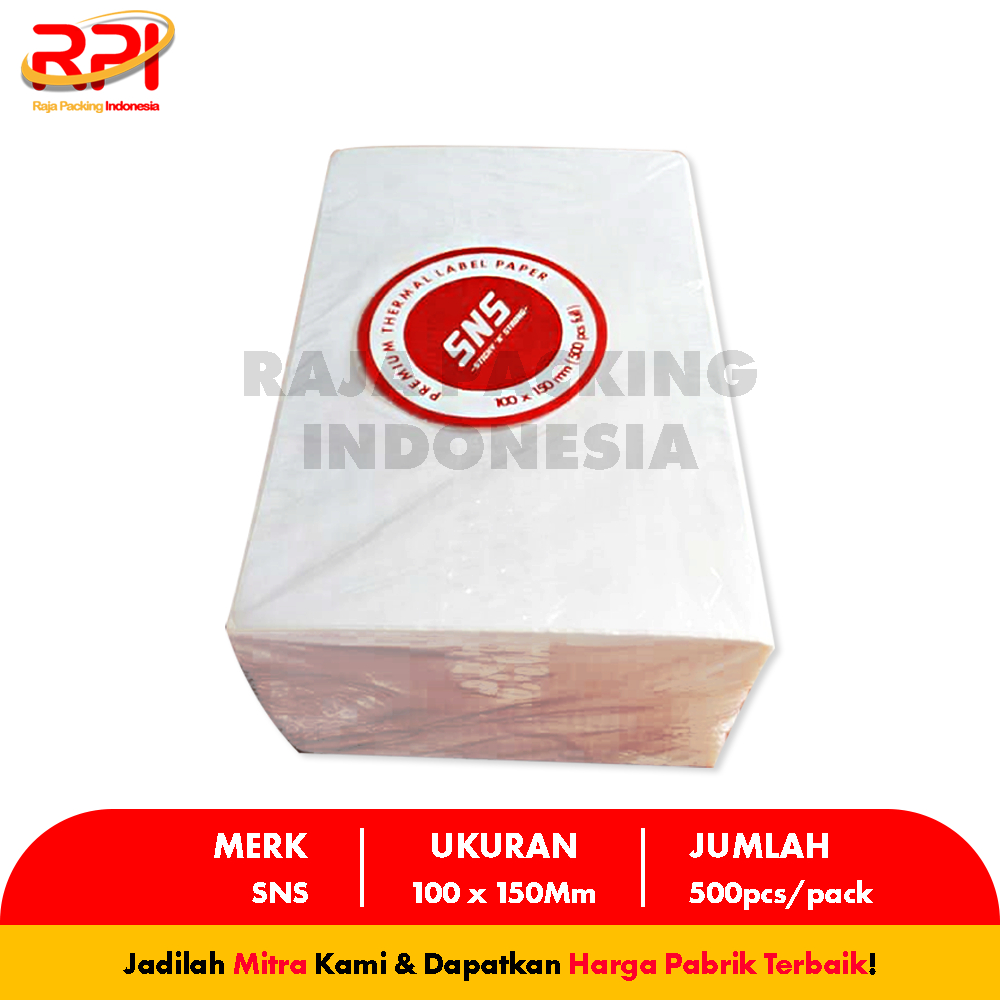 

InJO LABEL THERMAL / KERTAS THERMAL / STICKER THERMAL 100x150 mm A6 500 Lembar RAJA PACKING