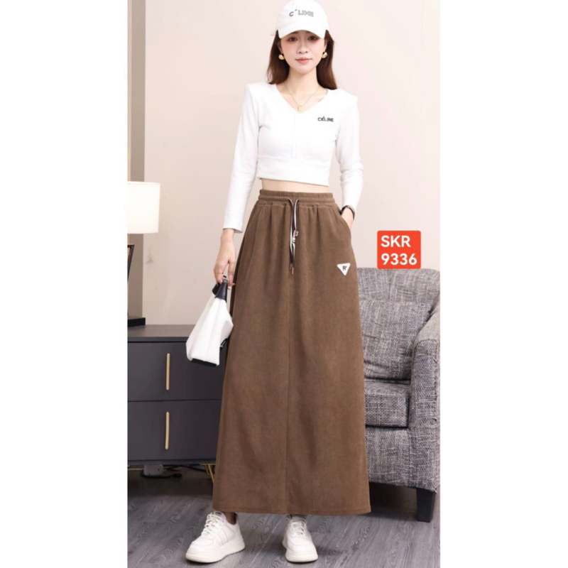 Rok bahan  kodorai  #9336 import pinggang serut / rok kodorai import / rok panjang codoray import