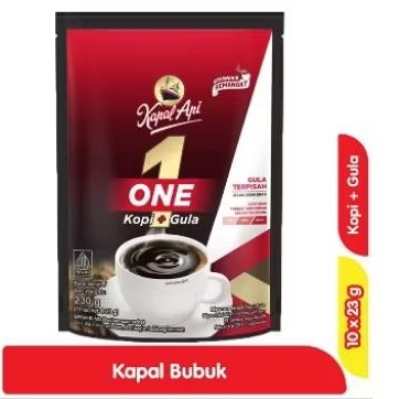

kopi + gula kapal api one 10 x 23 gr