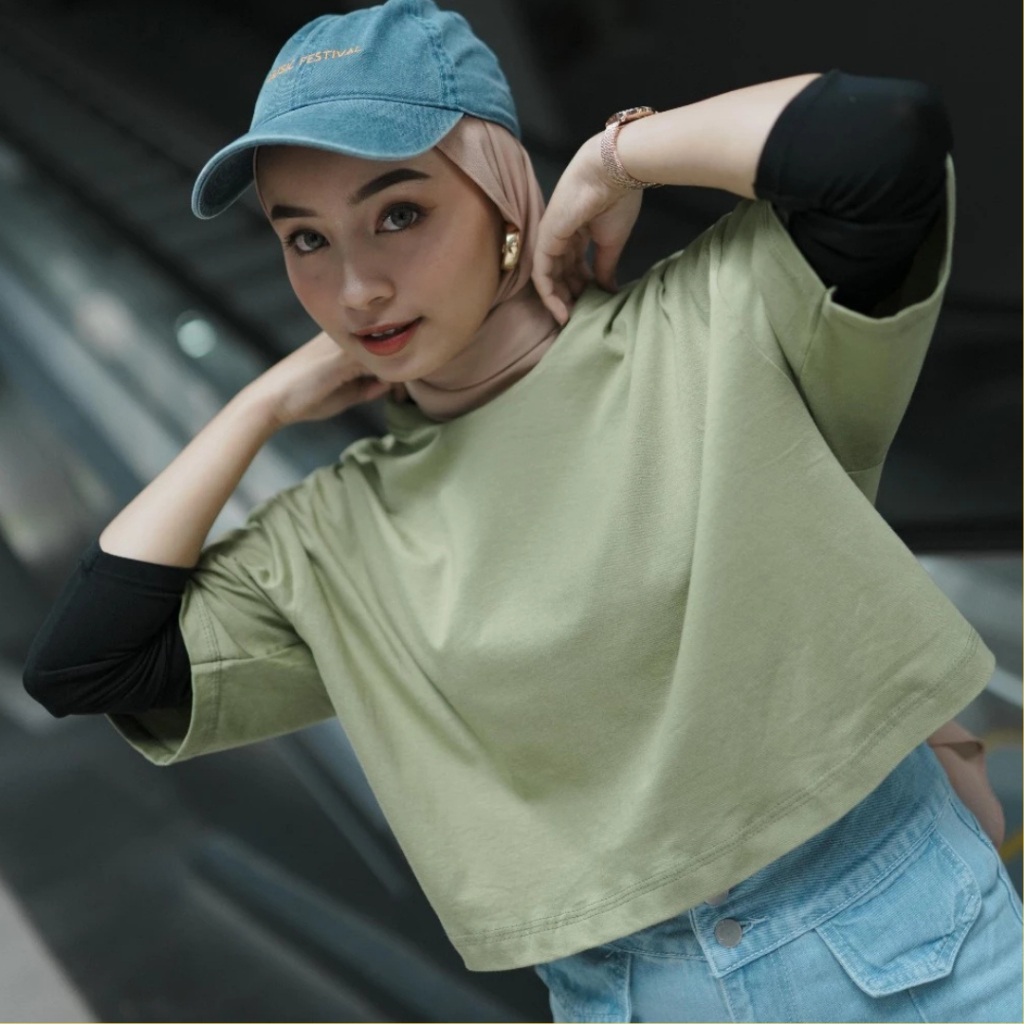 CROP TOP POLOS OVERSIZE | KAOS ATASAN CROP TOP | CROP TEE POLOS | KAOS WANITA