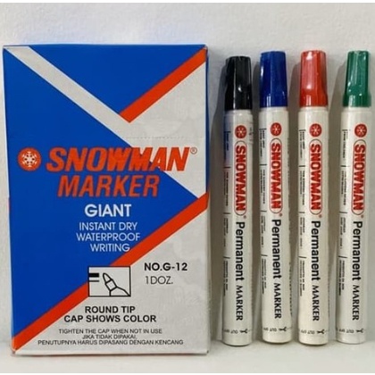 

KODE X23R Spidol Snowman G12AG12 Permanent Marker Lusin