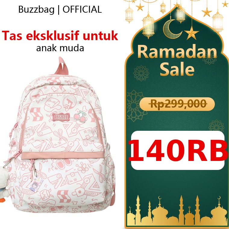 KODE H76L BUZZBAG  Tas Ransel Sekolah Wanita Ransel Sekolah Korean Style Wanita Tas Sekolah Lucu Kor