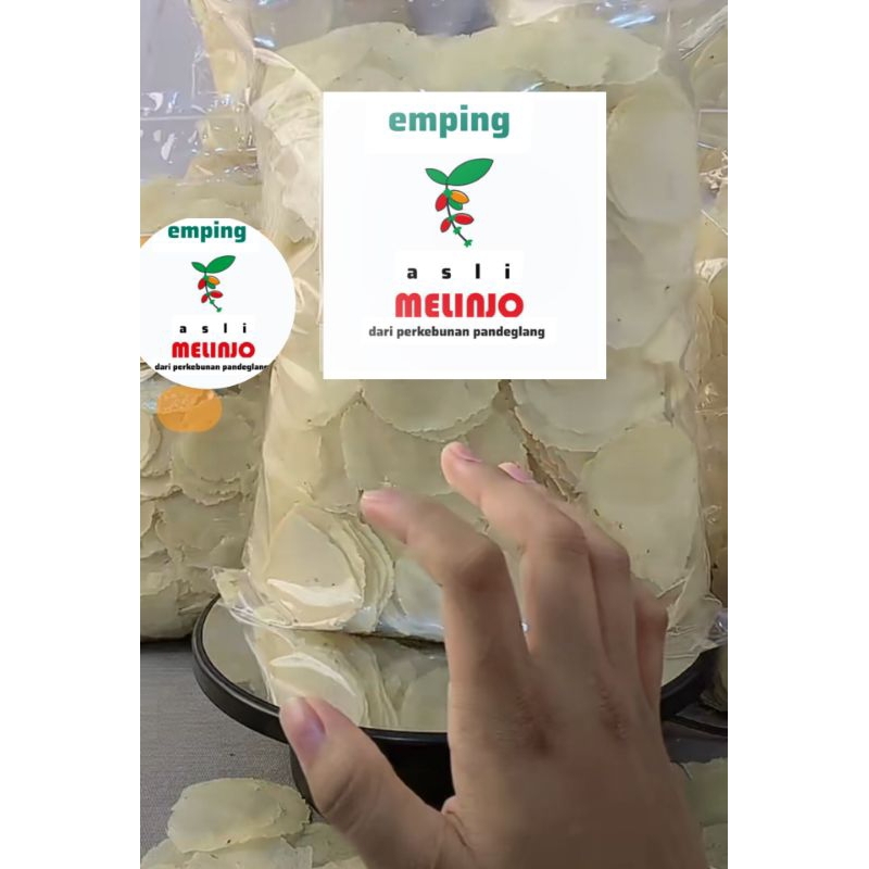 

Emping Asli Melinjo ukuran kecil ceprek 2 biji isi kemasan 500gr siap goreng