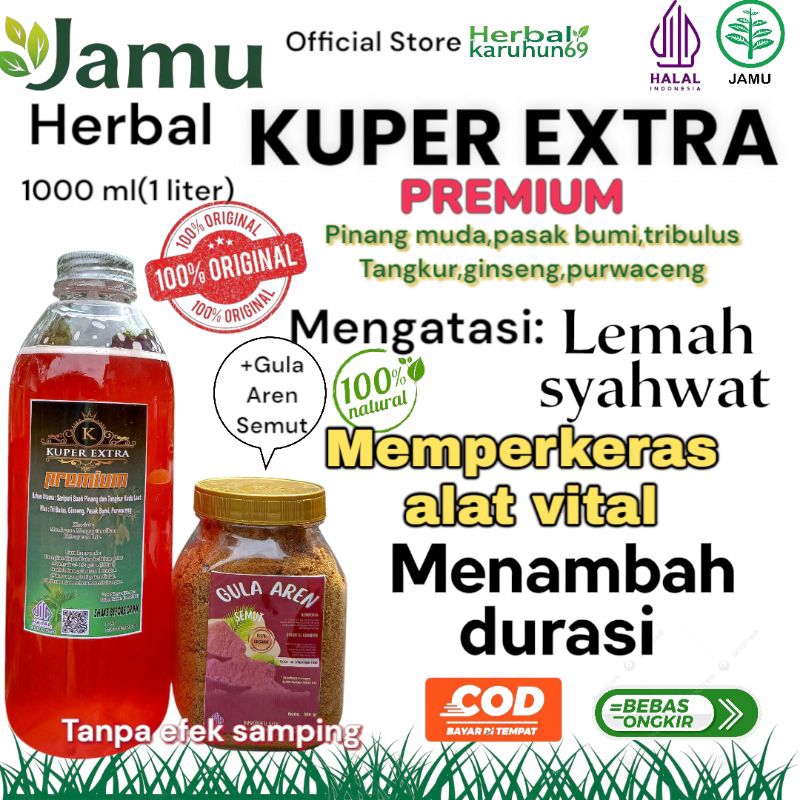 

HERBAL KUPER EXTRA PREMIUM 1000 ml + Gula aren semut
