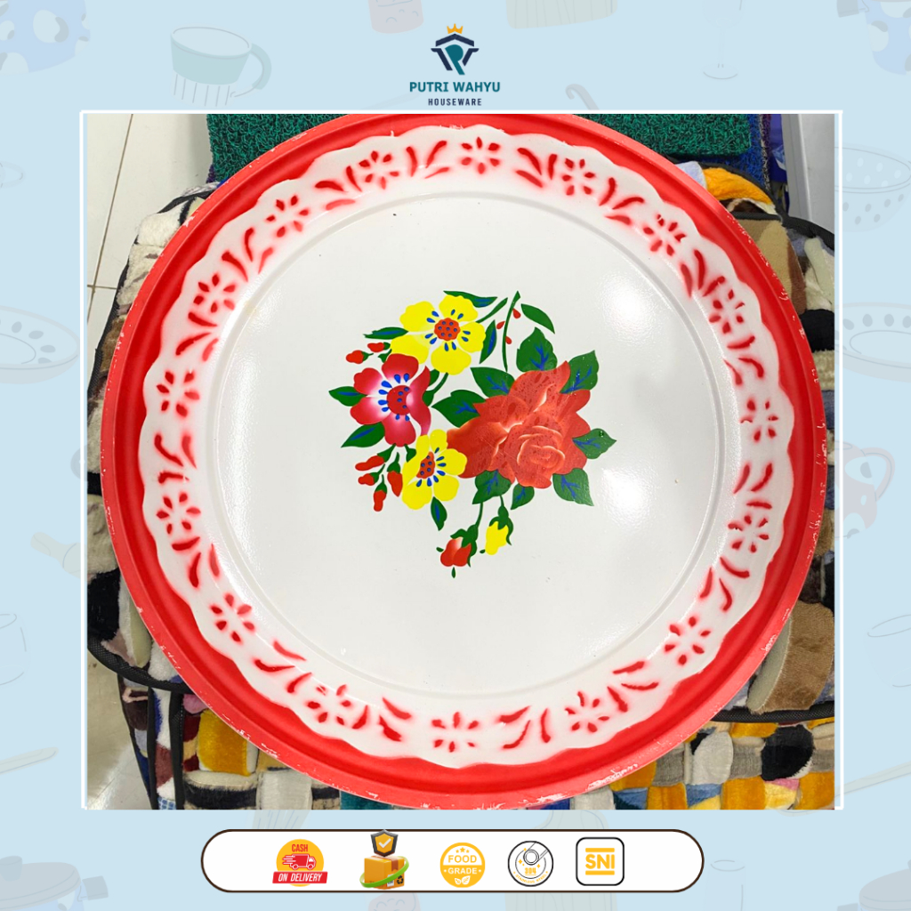 Talam Kaleng 45CM– Nampan Besar Bulat Serbaguna