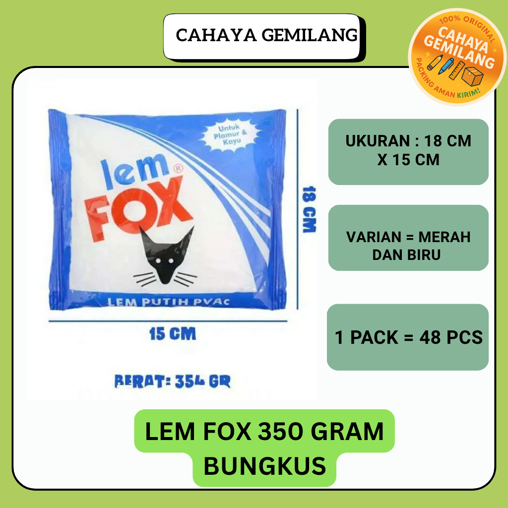 

LEM FOX/ LEM PUTIH/ LEM FOX 350 GRAM BUNGKUSAN