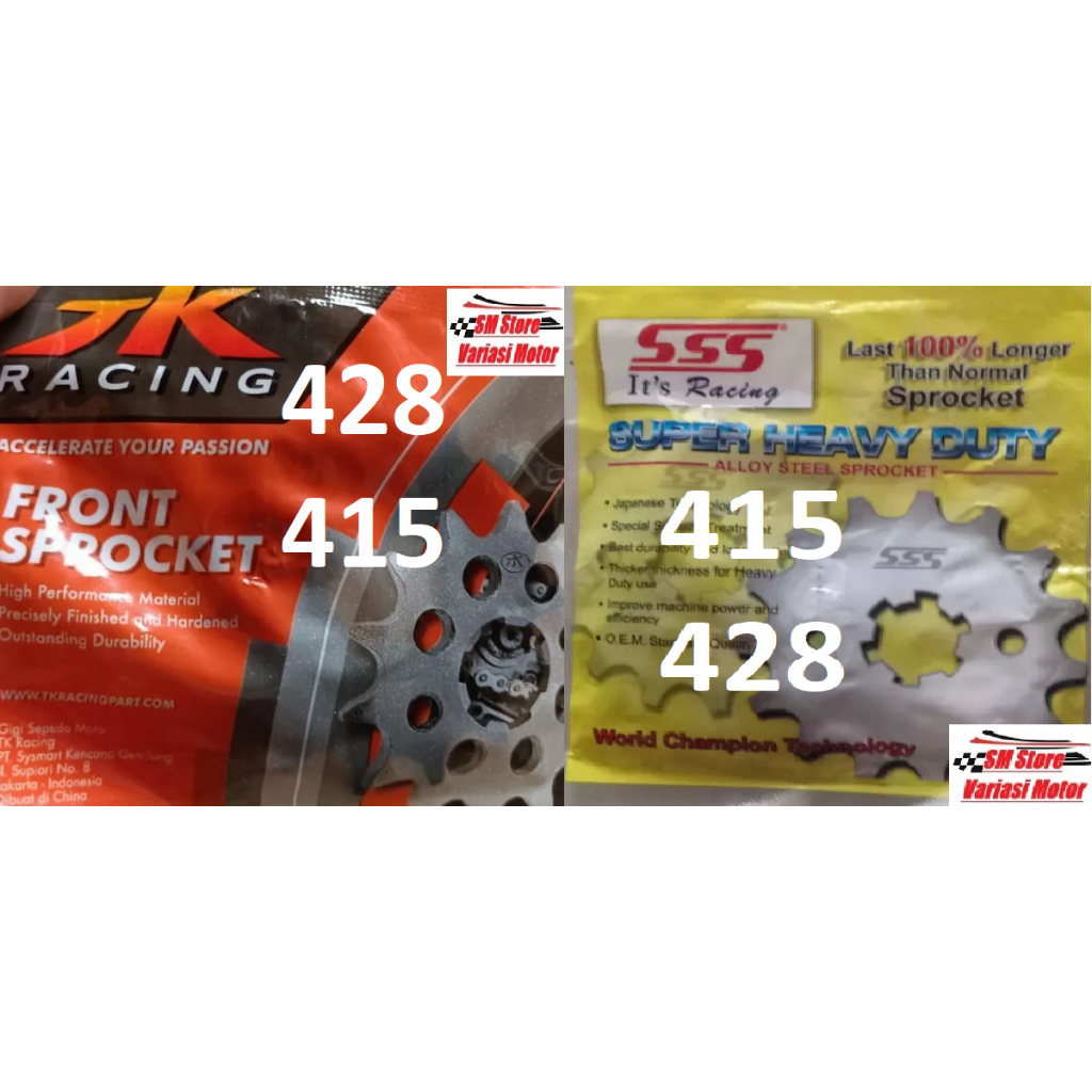 Gear Depan SSS TK RACING 415 428 Sonic 150R - CB 150 R - CBR 150R - GTR 150 - Mega Pro - Tiger CBR 1