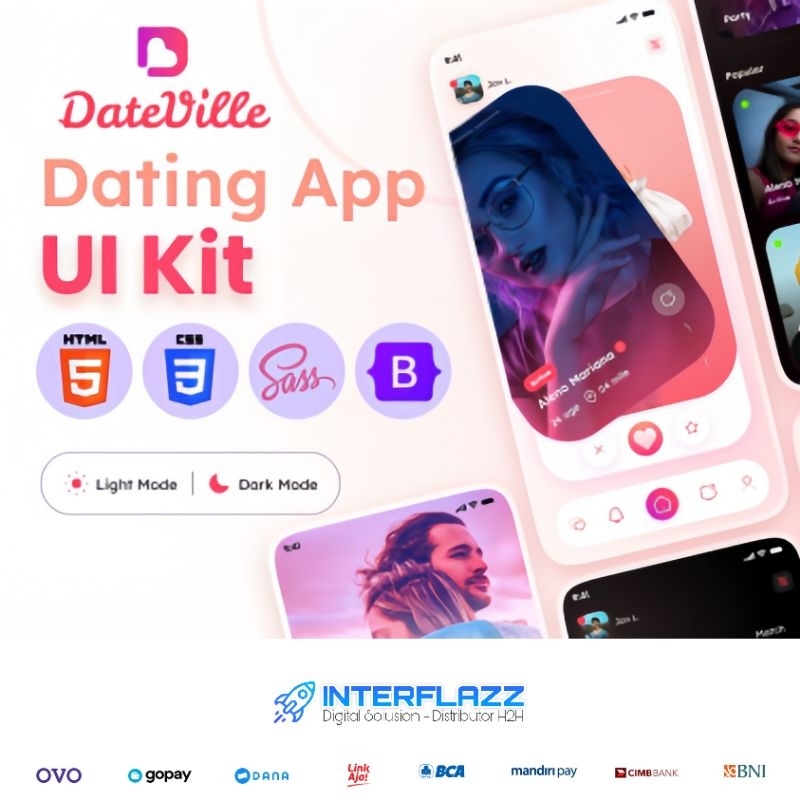 Dateville - Online Dating mobile App Template HTML