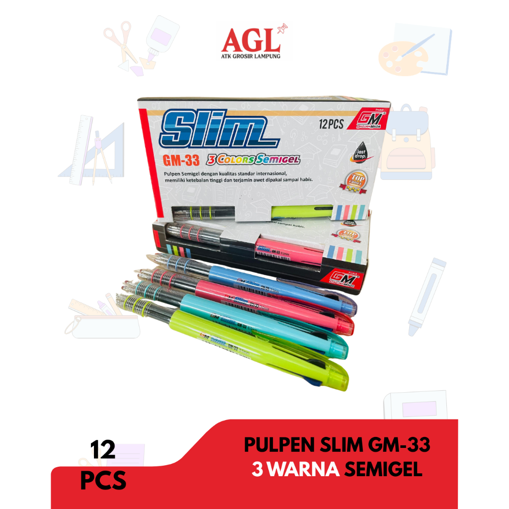 

GAJAH MADA - (12pcs) PEN SLIM GM-33 SEMI GEL - PACK