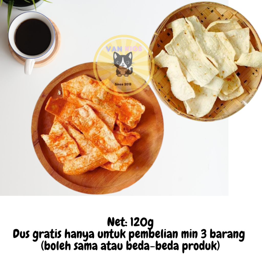 

Kerupuk slondok riki pedas dan original (net 120g)