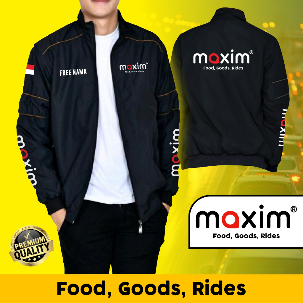 Jaket MAXIM Tebal Logo Putih / Jaket Parasut / Jaket Distro / Jaket Pria Wanita