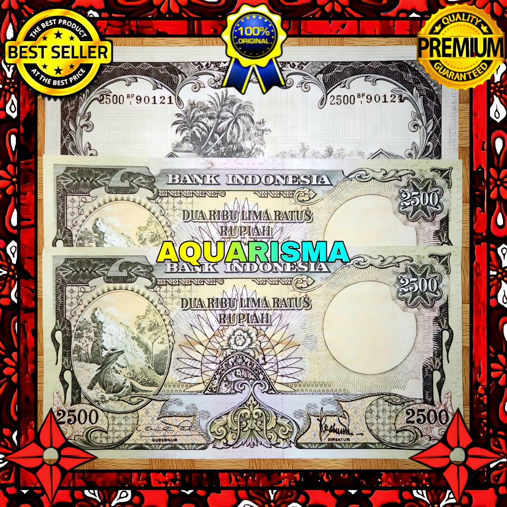 KOLEKSI NUMISMATIK - SOUVENIR REPRO UANG KUNO 2500 RUPIAH INDONESIA KOMODO 1957