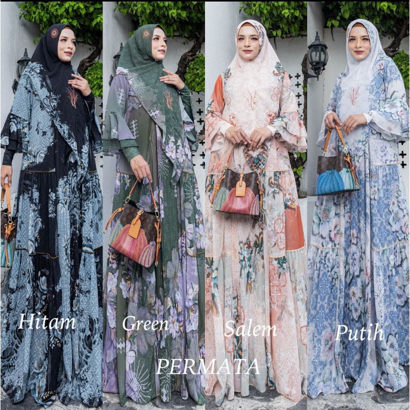 PERMATA DRESS GAMIS SET HIJAB SERIES BY ELDEENA