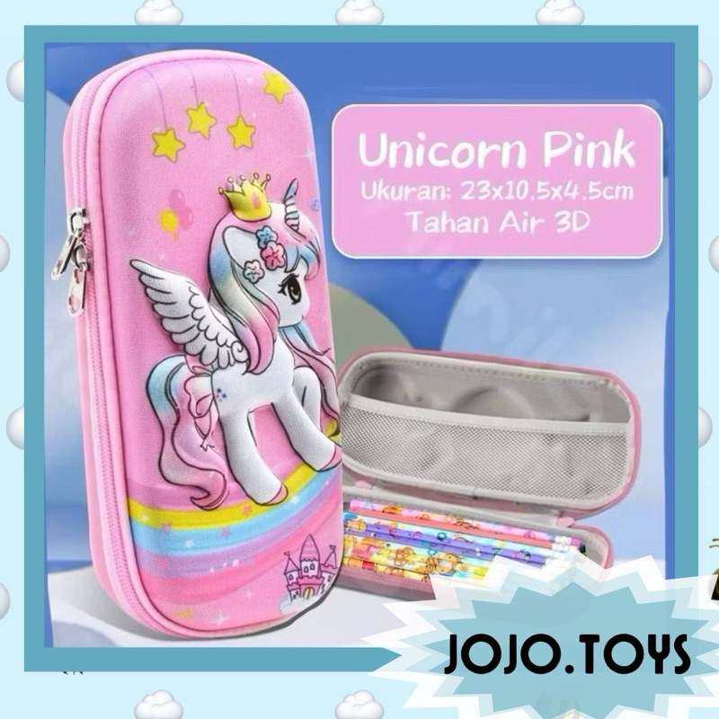 

Pencil Case Aesthetic 3D unicorn pink girl - tempat pensil anak waterproof cocok untuk anak TK PAUD SD