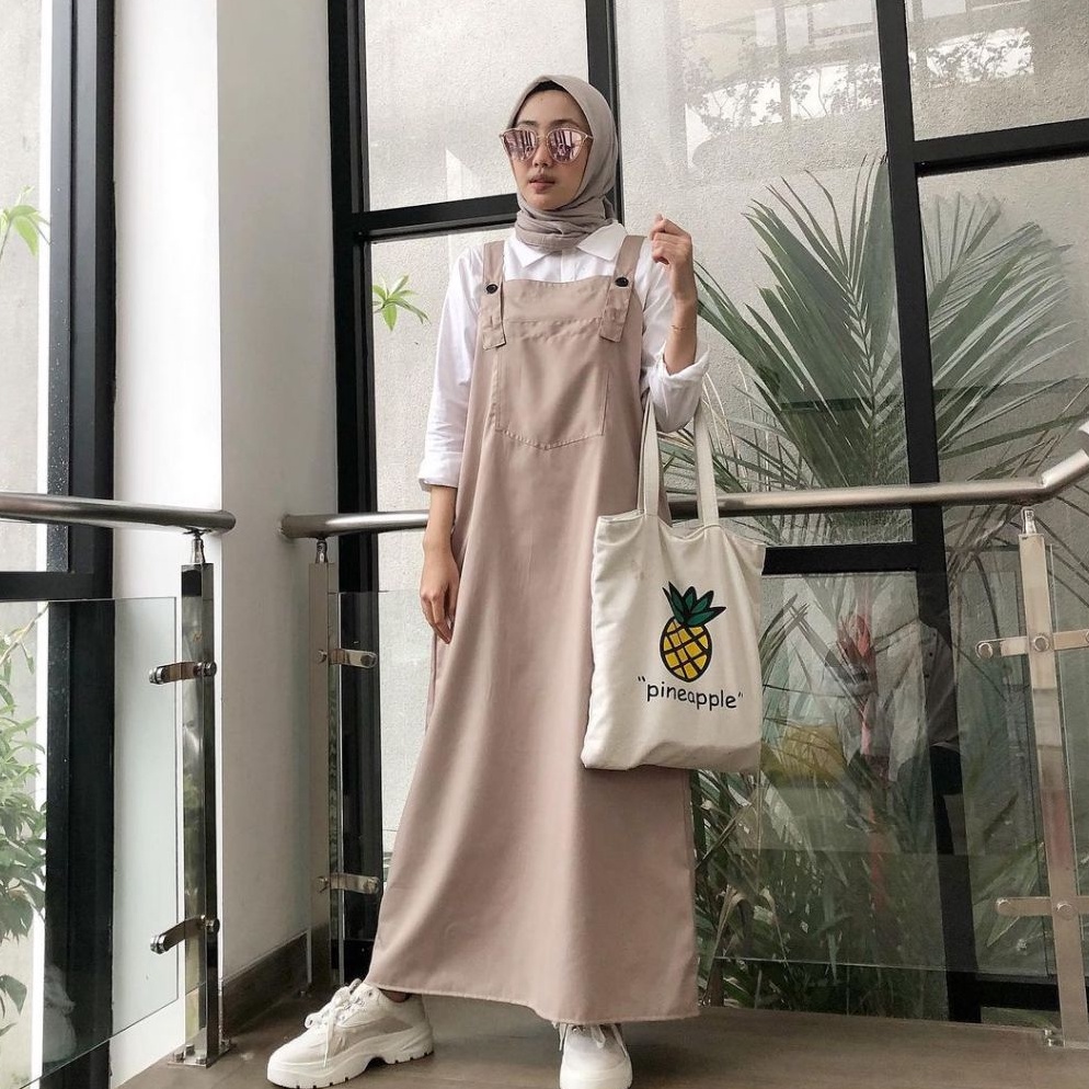 KODE Y84S Anya Overall  Gamis Overall Anya  Gamis Remaja Kekinian  Fashion Wanita Muslim  Fashion Tr