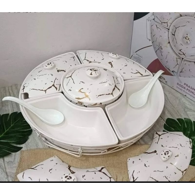 Prasmanan Vicenza Cab 5 Bulat Marble Putih Mewah